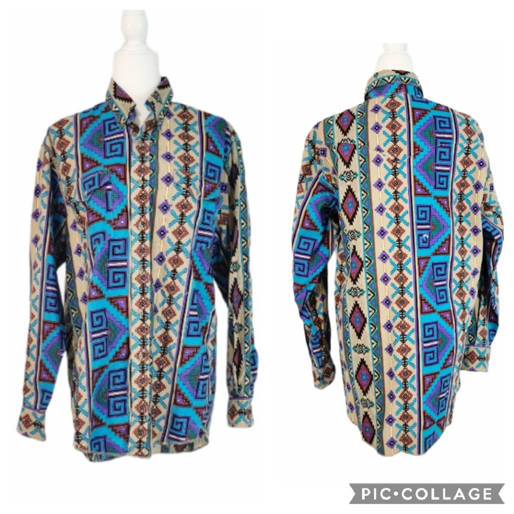 Wrangler Multicolor Geometric Casual Button Down Shirt